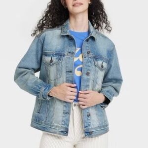 Universal Thread Distressed Light Blue Denim Jacket, S